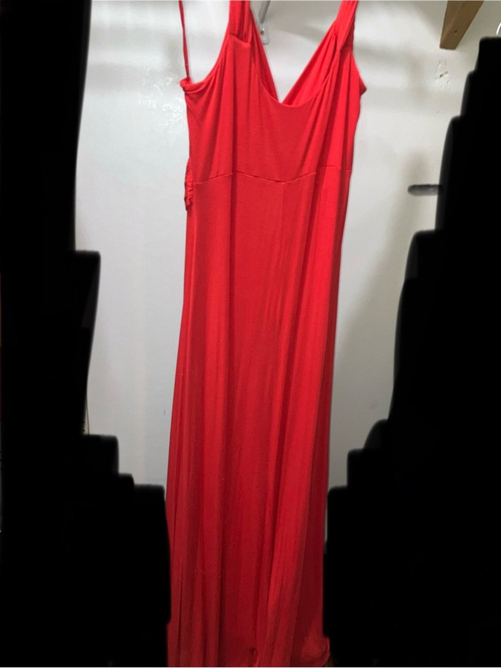SoHo Street NYC Women’s Red extra long Sleeveless Jersey Maxi Dress